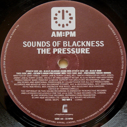 Sounds Of Blackness : The Pressure (U.B.P. / Cevin Fisher Mixes) (12", Single)