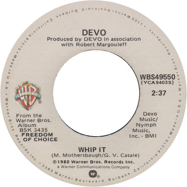 Devo : Whip It (7", Single, SP )