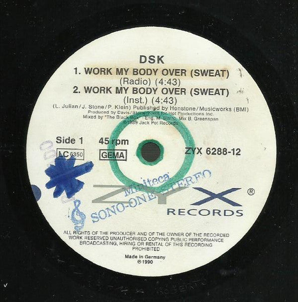 DSK : Work My Body Over (Sweat) (12", Maxi)