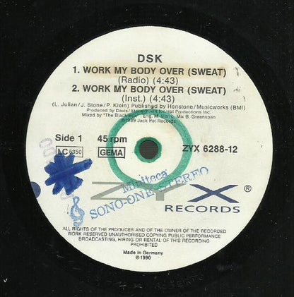 DSK : Work My Body Over (Sweat) (12", Maxi)