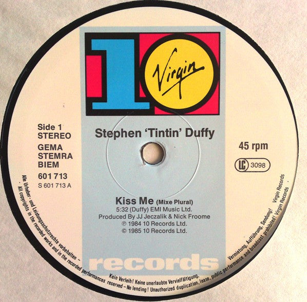 Stephen Tintin Duffy* : Kiss Me (12", Single)