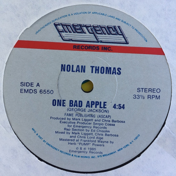 Nolan Thomas : One Bad Apple (12")