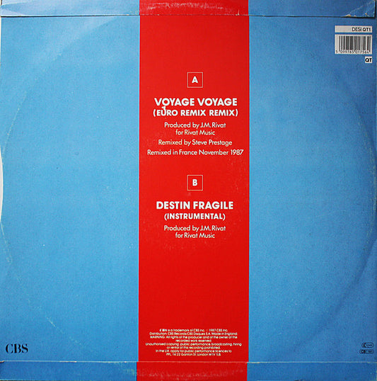 Desireless : Voyage Voyage (Euro Remix Remix) (12")