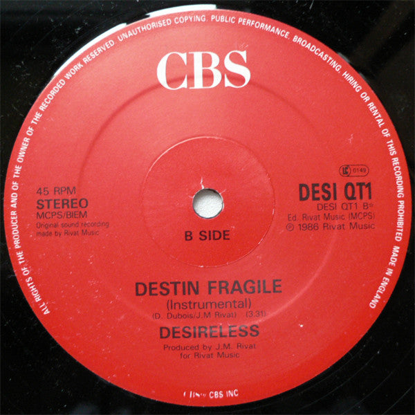 Desireless : Voyage Voyage (Euro Remix Remix) (12")