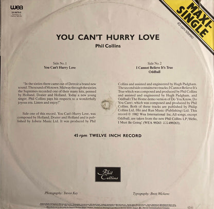 Phil Collins : You Can't Hurry Love (12", Maxi)