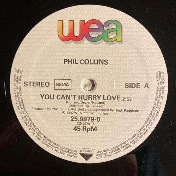 Phil Collins : You Can't Hurry Love (12", Maxi)
