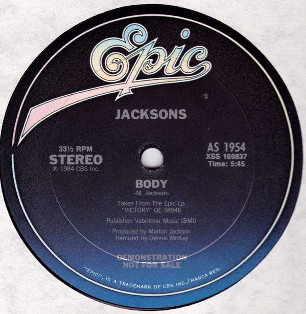 Jacksons* : Body (12", Single, Promo)