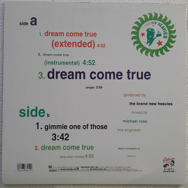 The Brand New Heavies Featuring N'Dea Davenport : Dream Come True (12")