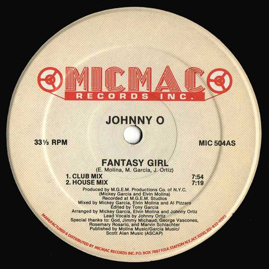 Johnny O : Fantasy Girl (12")