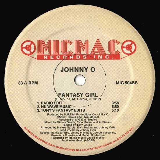 Johnny O : Fantasy Girl (12")