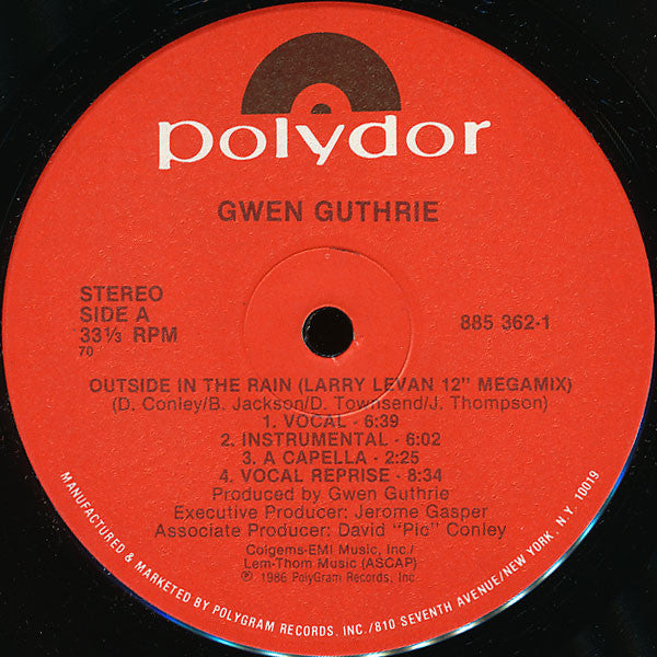 Gwen Guthrie : Outside In The Rain (12", Single)