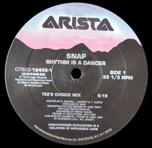 Snap* : Rhythm Is A Dancer (12")