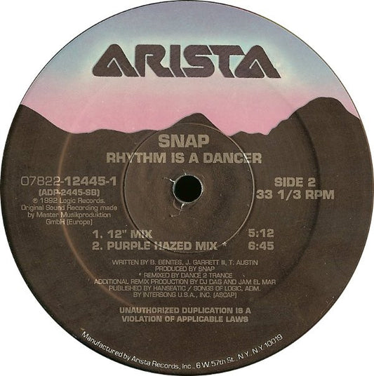 Snap* : Rhythm Is A Dancer (12")
