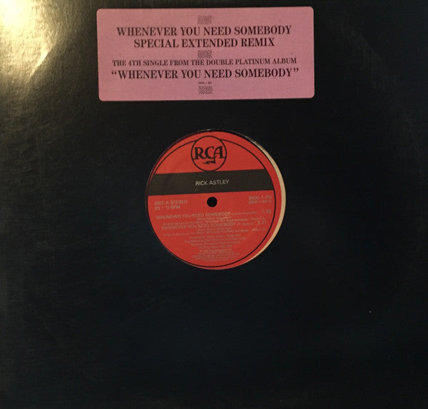 Rick Astley : Whenever You Need Somebody (12", Single)