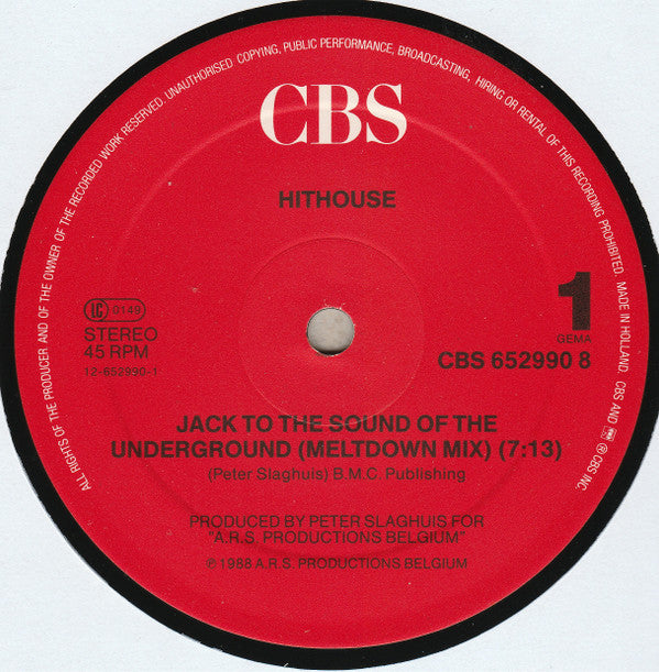 Hithouse : Jack To The Sound Of The Underground (12", Maxi)
