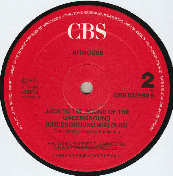 Hithouse : Jack To The Sound Of The Underground (12", Maxi)
