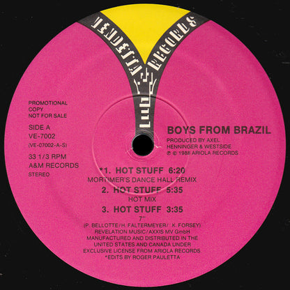 Boys From Brazil : Hot Stuff (12", Promo)