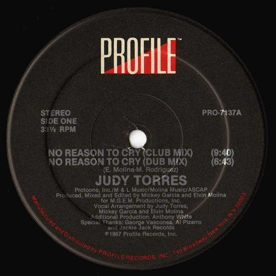 Judy Torres : No Reason To Cry (12")