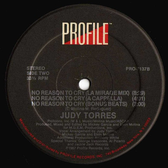 Judy Torres : No Reason To Cry (12")