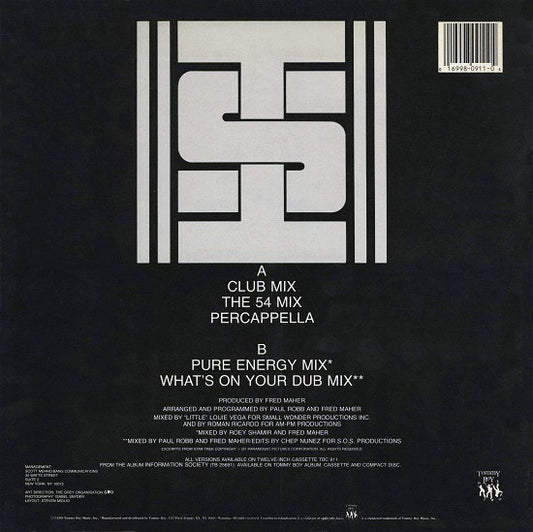 Information Society : What's On Your Mind (Pure Energy) (12", Single)