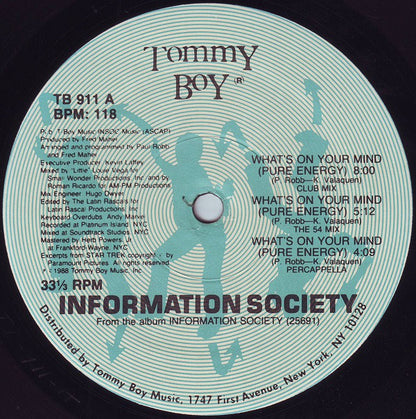 Information Society : What's On Your Mind (Pure Energy) (12", Single)