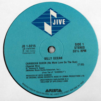 Billy Ocean : Caribbean Queen (No More Love On The Run) (12", Ind)