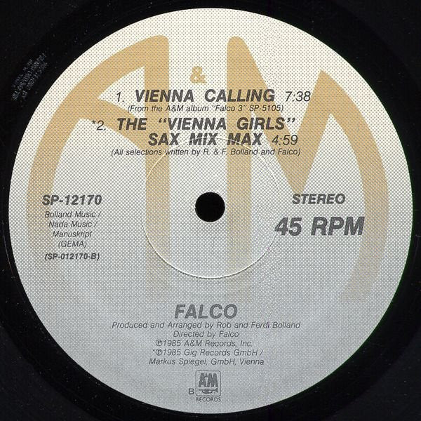Falco : Rock Me Amadeus / Vienna Calling (12", Ele)