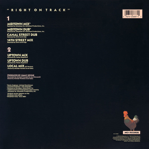 Breakfast Club : Right On Track (12", Single, Pic)