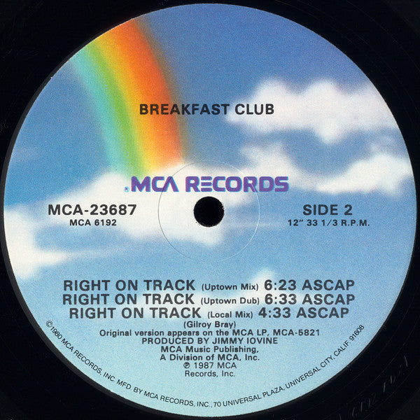 Breakfast Club : Right On Track (12", Single, Pic)
