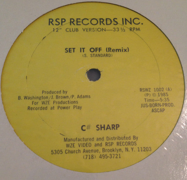 C# Sharp : Set It Off (Remix) (12", Yel)