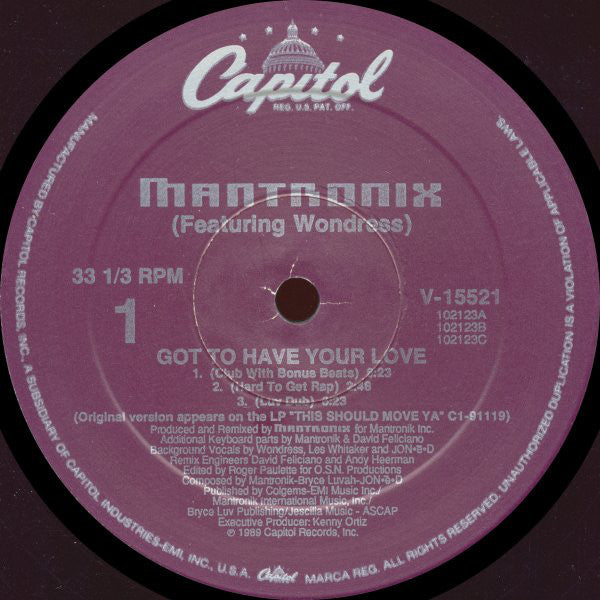 Mantronix Featuring Wondress* : Got To Have Your Love (12", Single, Spe)