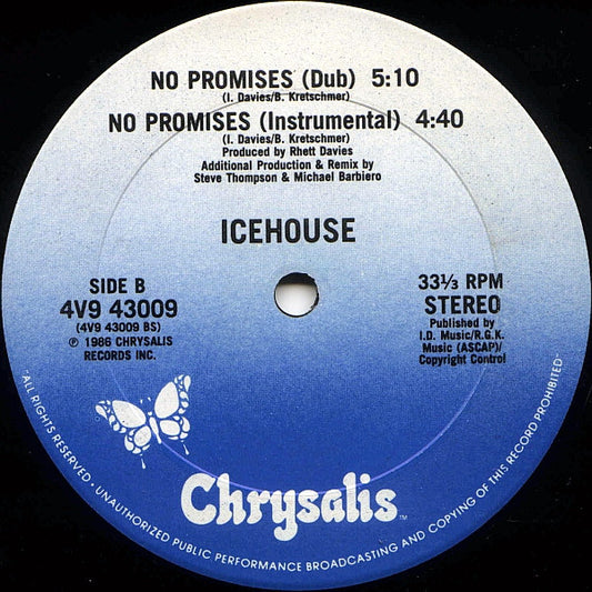 Icehouse : No Promises (12", Maxi, Pit)