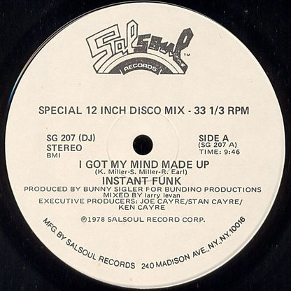 Instant Funk : I Got My Mind Made Up (12", Single, Promo)