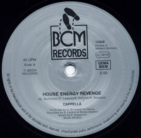 Cappella : House Energy Revenge (12")