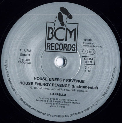 Cappella : House Energy Revenge (12")