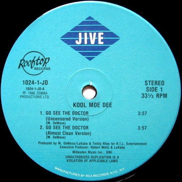 Kool Moe Dee : Go See The Doctor / Monster Crack (12")