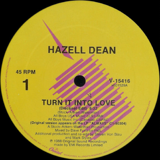 Hazell Dean : Turn It Into Love (12")