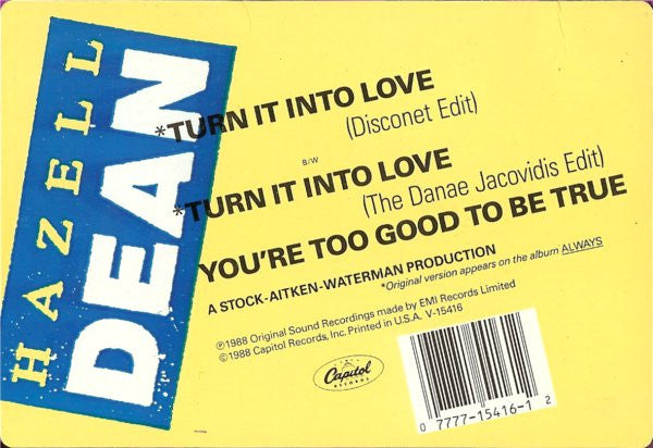Hazell Dean : Turn It Into Love (12")