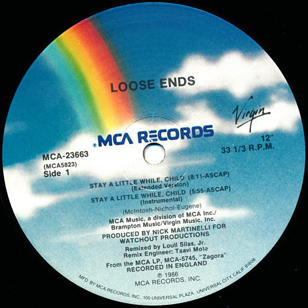 Loose Ends : Stay A Little While, Child (12" Version) (12")
