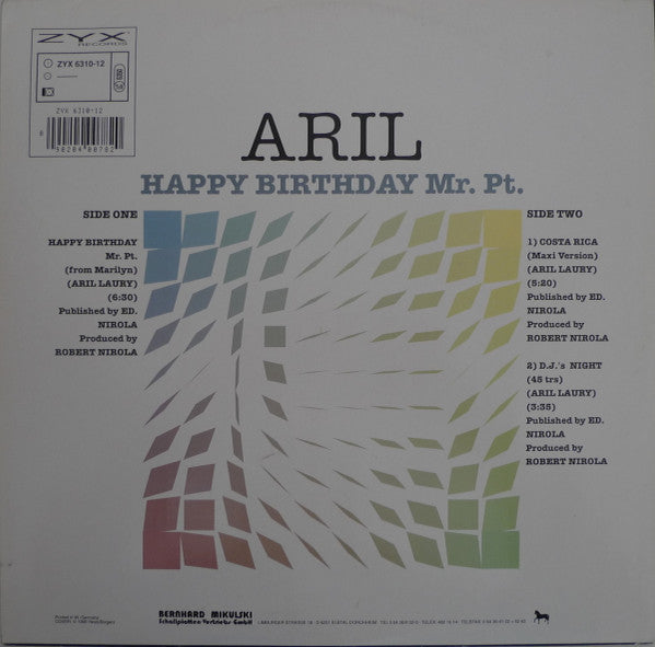 Aril : Happy Birthday Mr. Pt. (From Marilyn) (12")