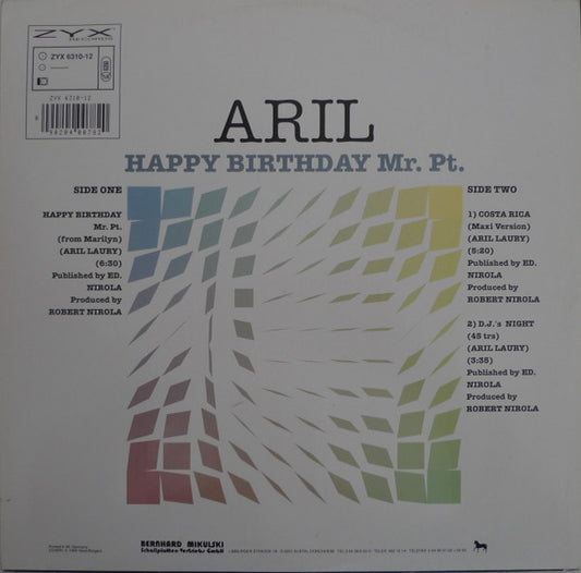 Aril : Happy Birthday Mr. Pt. (From Marilyn) (12")