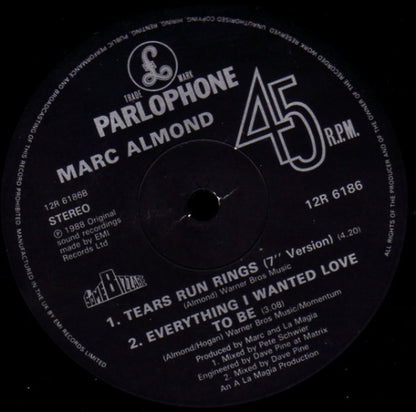 Marc Almond : Tears Run Rings (12")