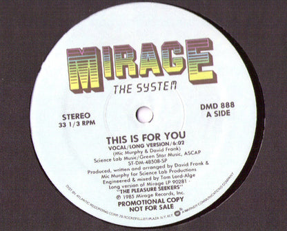 The System : This Is For You (12", Promo)