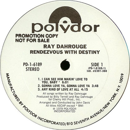 Ray Dahrouge : Rendezvous With Destiny (LP, Album, Promo)