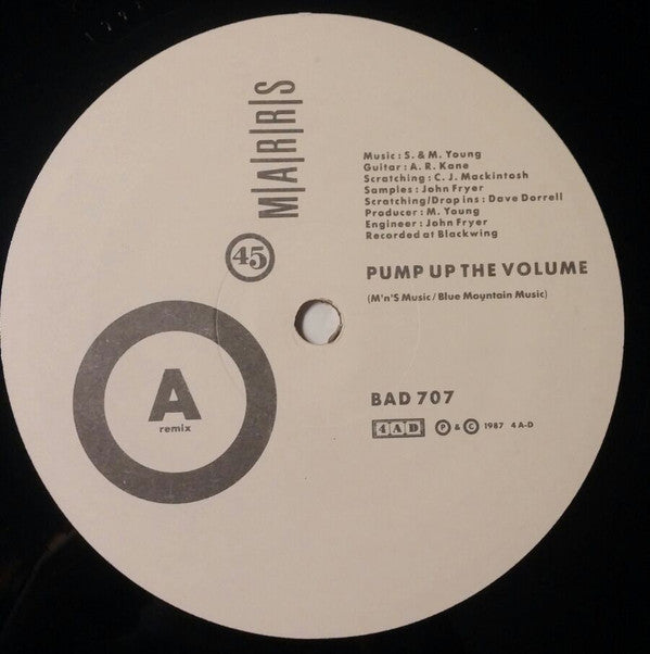 M|A|R|R|S : Pump Up The Volume (Remix) (12", Single)