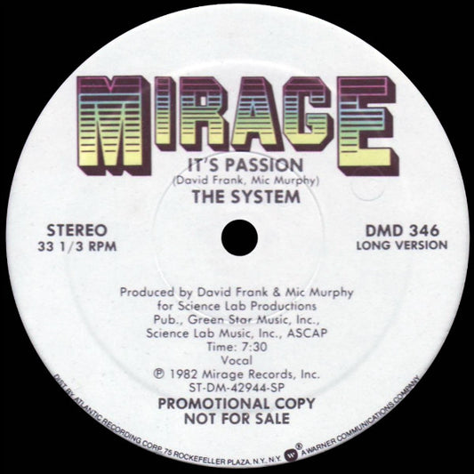 The System : It's Passion (12", Promo)
