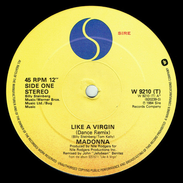 Madonna : Like A Virgin (U.S. Dance Remix) / Stay (12")