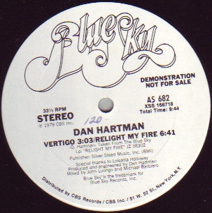Dan Hartman : Vertigo / Relight My Fire (12", Promo)