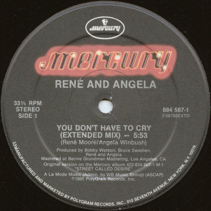 René And Angela* : You Don't Have To Cry (12")