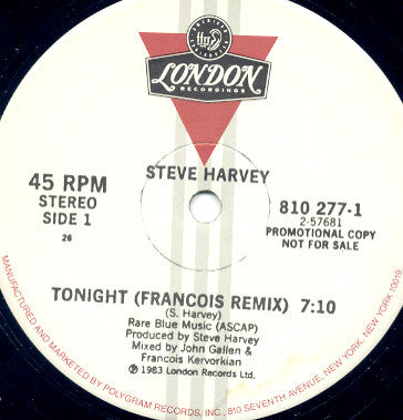 Steve Harvey : Tonight (12", Promo)